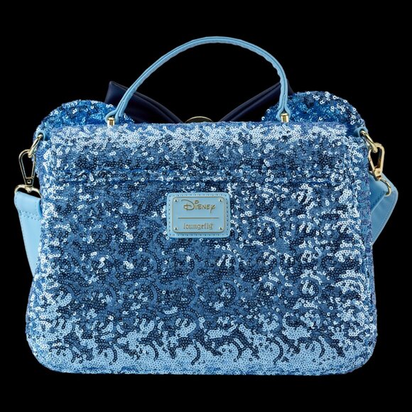 Disney Loungefly Minnie Mouse Hanukkah Sequin Crossbody Bag - Picture 4 of 5